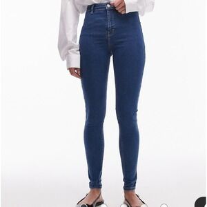 Topshop Size 4 W26 L32 Skinny Jeans Stretch Blue Denim 24x28 NEW JONI